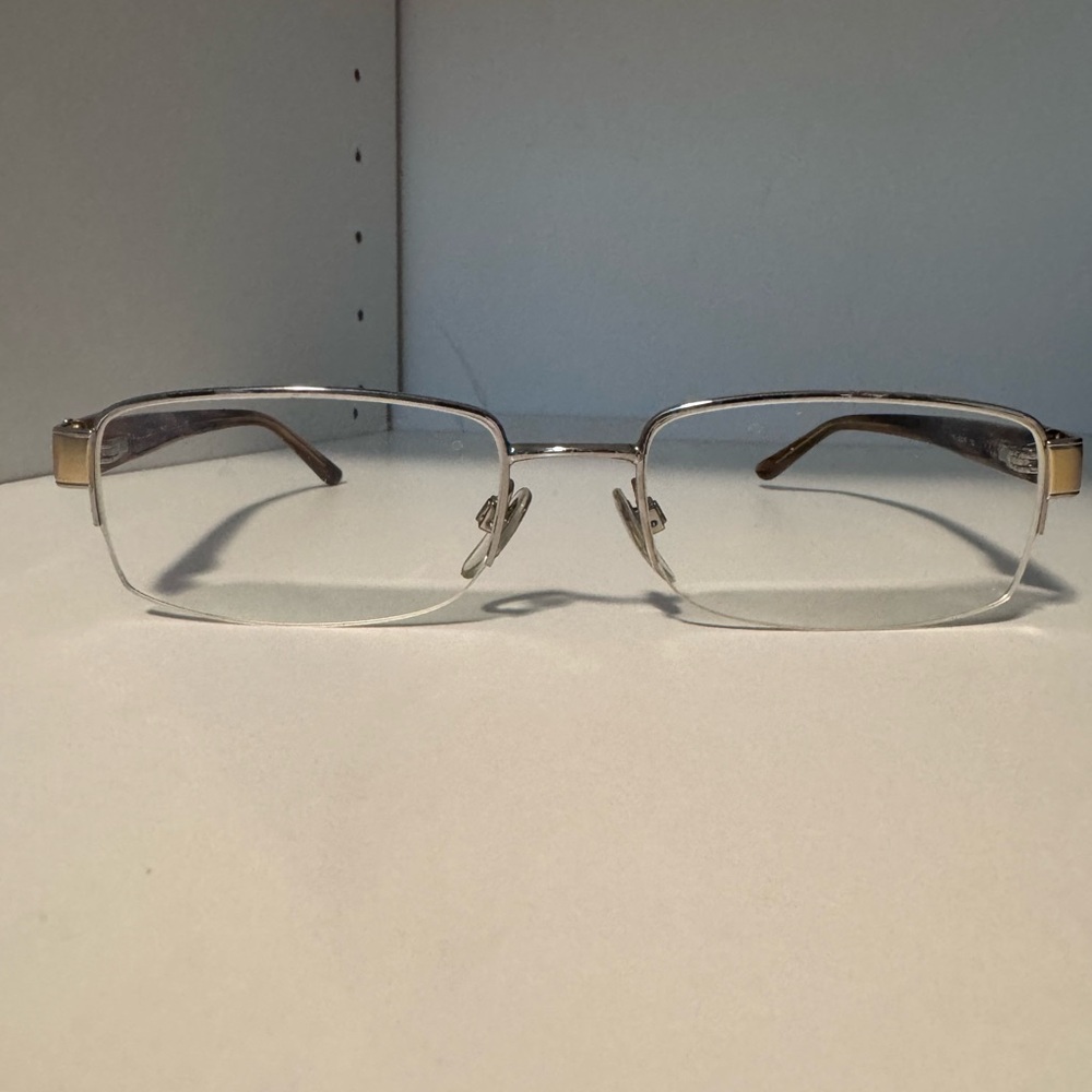 BVLGARI Silver Rectangular Eyeglasses